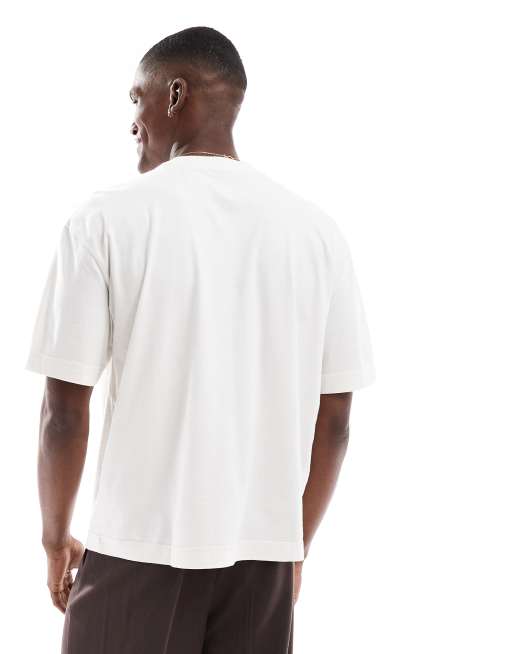 Hollister – Kastiges, kurzes Oversize-T-Shirt in Weiß mit Grafikprint auf der Brust, 4 von 4