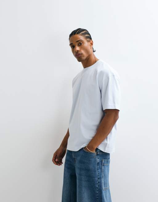 Hollister – Kastiges, schweres T-Shirt in Hellblau, 3 von 5