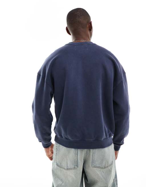 Hollister – Kastiges Sweatshirt in gewaschenem Blau, 4 von 4