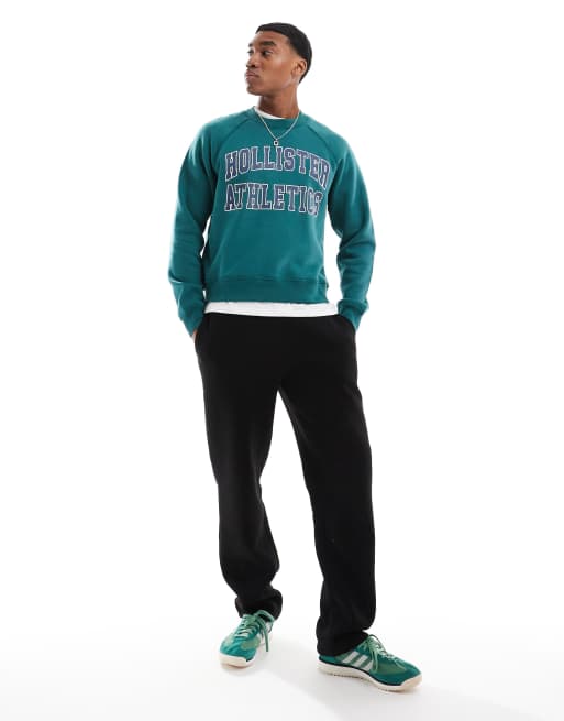 Hollister – Kastiges Sweatshirt mit Grün mit kurzem Schnitt und