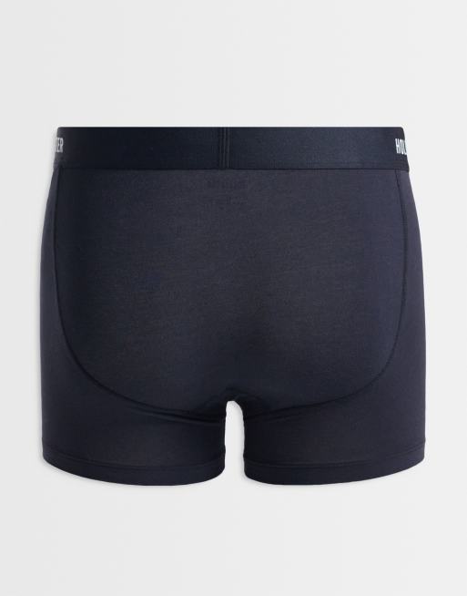 Hollister – Klassische Boxershorts in einfarbigen Blautönen mit Logoband, 5er-Pack, 2 von 3