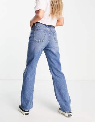 Hollister straight leg jeans in mid wash