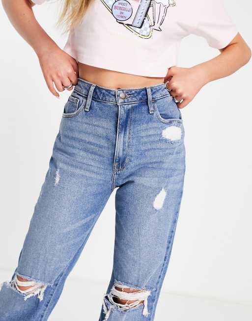 Hollister Mom Jeans Blue Size 28 - $23 (61% Off Retail) - From Chelie