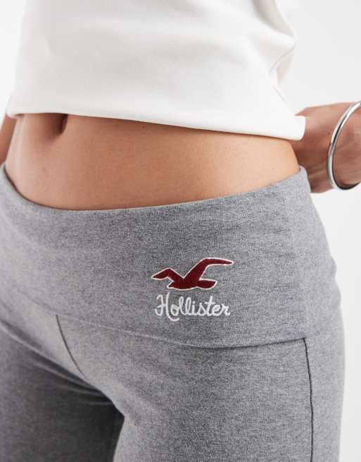 Hollister knit fold over flared sweatpants in gray, 4 of 5