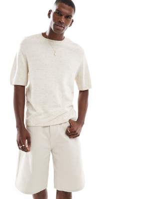 Hollister Knit Short Sleeve Top In Neutral
