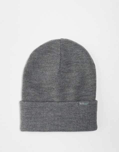 Hollister knitted beanie in grey - view 1