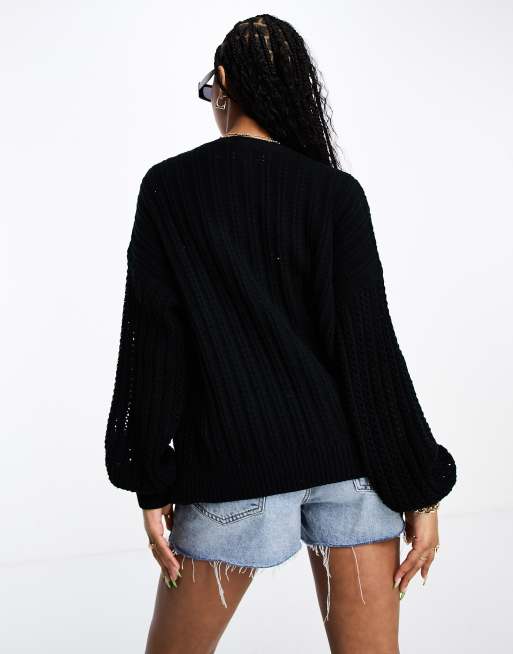 Hollister knitted cardigan in black