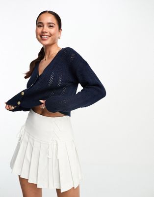 Hollister knitted cardigan in navy