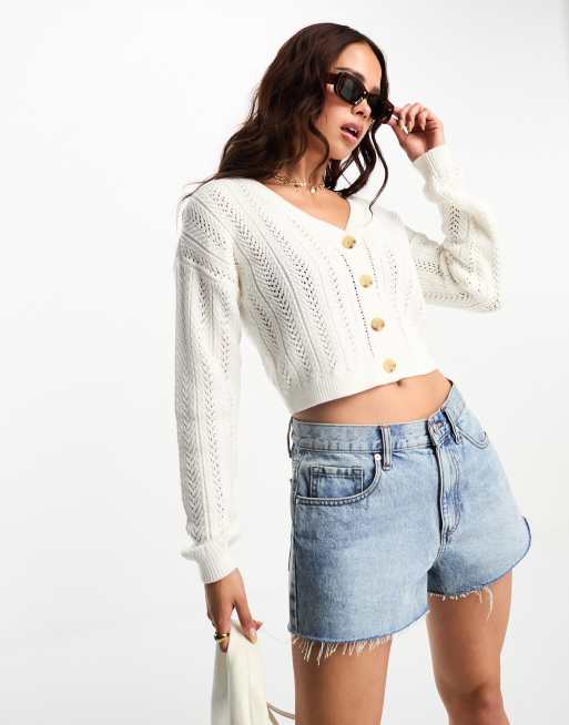 Hollister white cardigan outlet