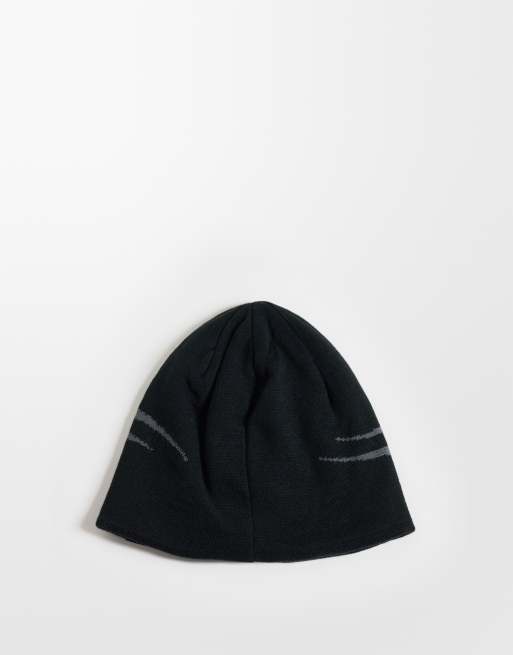 Hollister knitted graphic beanie in black, 3 of 3