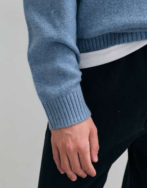 Hollister knitted oversized crew neck jumper in grey, 5 of 5