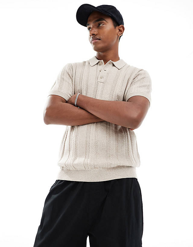 Hollister - knitted polo in brown
