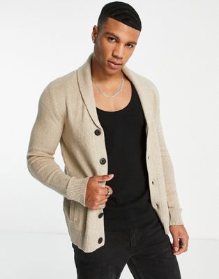 Hollister knitted shawl cardigan in stone