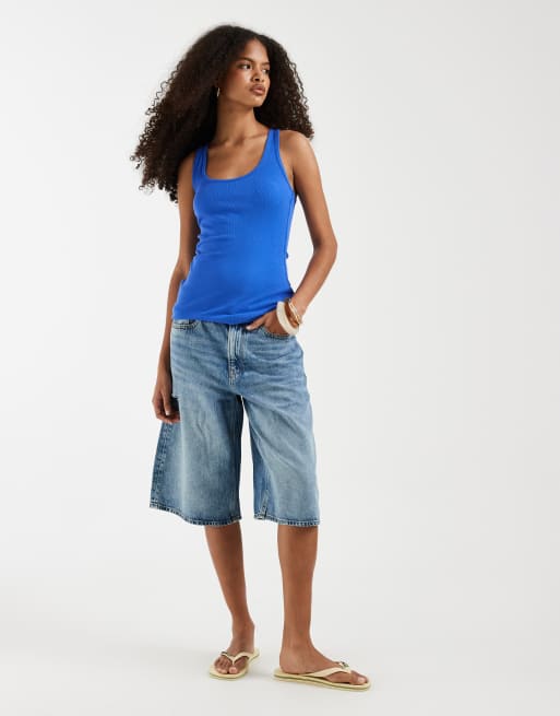 Hollister - Koboltblå tanktop med dyb rund hals, 2 af 4