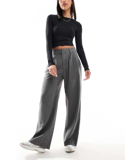 Hollister - Koksgrå skræddersyede bukser med høj talje - view 1