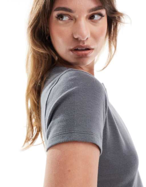 Hollister - Koksgrå T-shirt med rund hals, 4 af 4