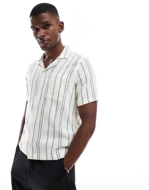 Hollister short sleeve textured stripe shirt in multi 