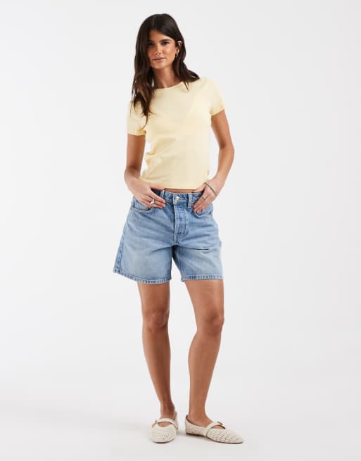 Hollister kortærmet T-shirt i gul, 2 af 4