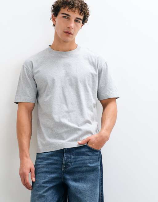 Hollister kraftig boxig t-shirt i gråmelerad, 4 av 5
