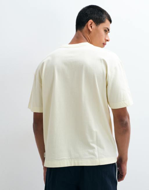 Hollister kraftig boxig t-shirt i ljusgul, 2 av 5