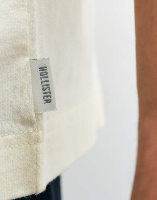 Hollister kraftig boxig t-shirt i ljusgul, 4 av 5