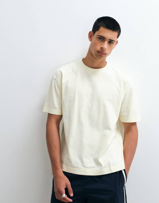 Hollister kraftig boxig t-shirt i ljusgul, 5 av 5