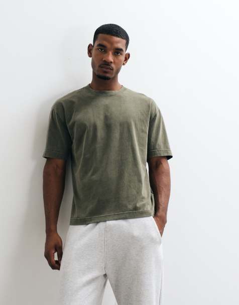 Hollister kraftig boxy T-shirt i grøn - view 1