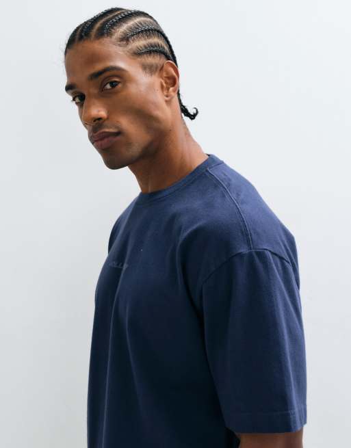 Hollister kraftig boxy T-shirt i mørkeblå, 5 af 5