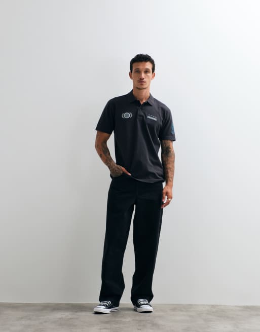 Hollister kurzärmeliges Polohemd in Schwarz, 5 von 5