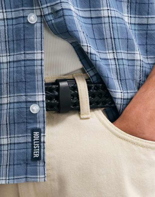 Hollister kurzärmliges Boxy-Hemd in blauem Karomuster, 4 von 5