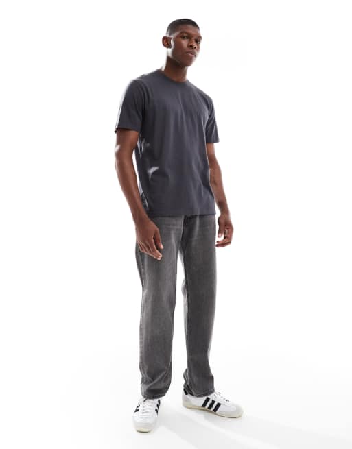 Hollister – Kurzärmliges Classic Fit T-Shirt in Anthrazit, 4 von 4