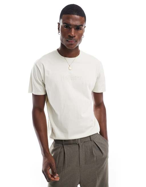 Hollister – Kurzärmliges Surf-T-Shirt in Weiß mit Logo