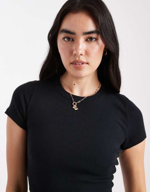 Hollister – Kurzärmliges T-Shirt in Schwarz mit Rundhalsausschnitt, 3 von 4