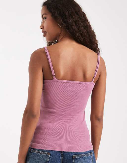 Hollister lace detail cami in pink, 4 of 4