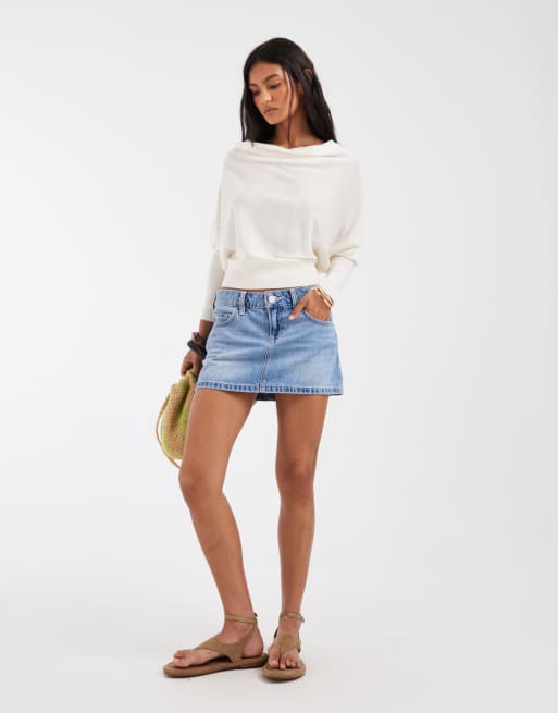 Hollister lågmidjad denimskort i ljusblått, 3 av 5