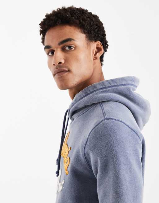 Hollister - Laguna - Mørkeblå hættetrøje med surf-print foran, 4 af 5