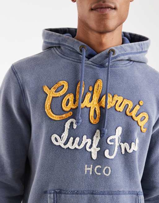 Hollister - Laguna - Mørkeblå hættetrøje med surf-print foran, 5 af 5