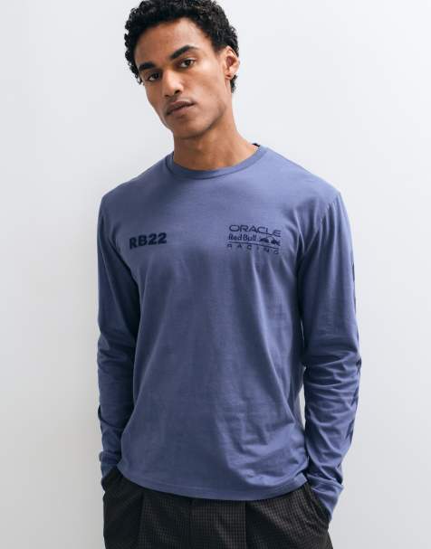 Hollister langärmliges Grafik-T-Shirt in Marineblau - view 1