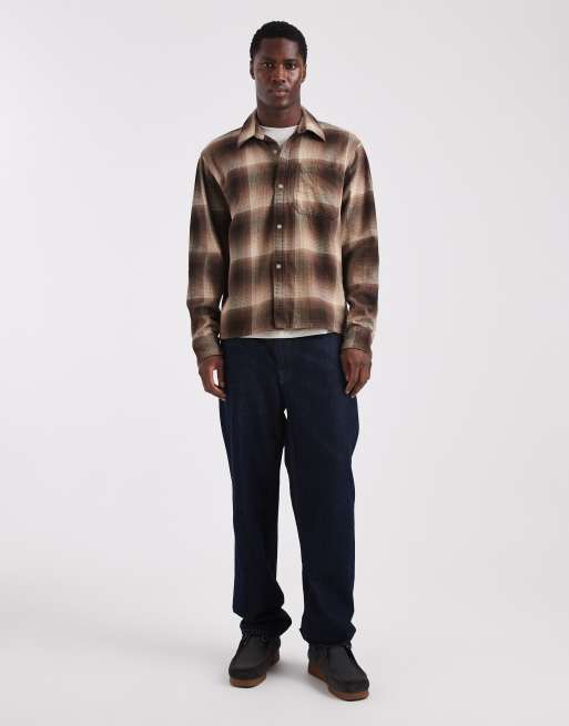 Hollister – Langärmliges Hemd in Braun mit Schottenkaros, 2 von 5