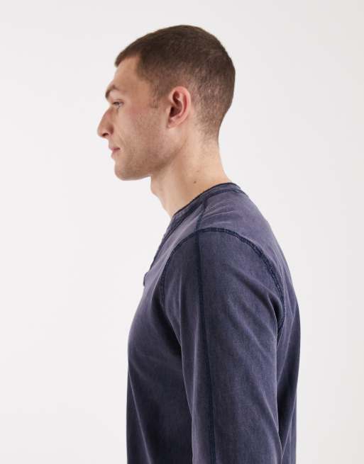 Hollister – Langärmliges Henley-Oberteil in Marineblau, 4 von 5