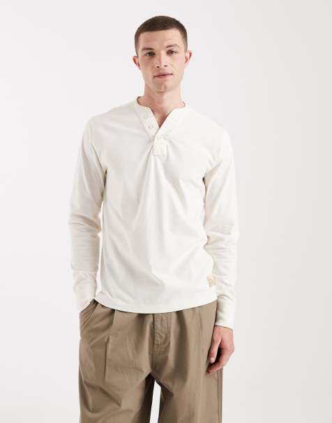 Hollister – Langärmliges Shirt in Weiß mit Henley-Ausschnitt - view 1