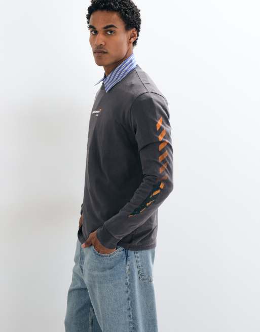 Hollister Langarmshirt mit Grafik in Schwarz, 4 von 5