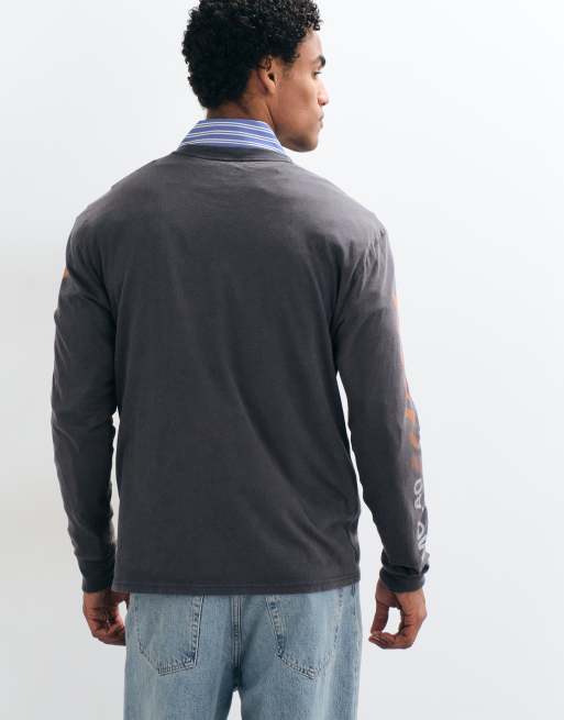 Hollister Langarmshirt mit Grafik in Schwarz, 5 von 5