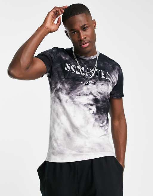 HOLLISTER Mens Graphic T-Shirt Top Large Black Cotton