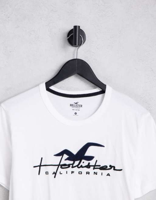 Remera hollister blanca discount
