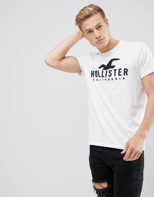 Hollister Large Logo T-Shirt in White 