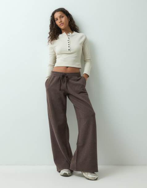 Hollister lavtaljede baggy joggingbukser i brun - view 1