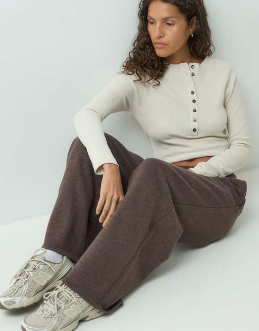 Hollister lavtaljede baggy joggingbukser i brun, 2 af 5