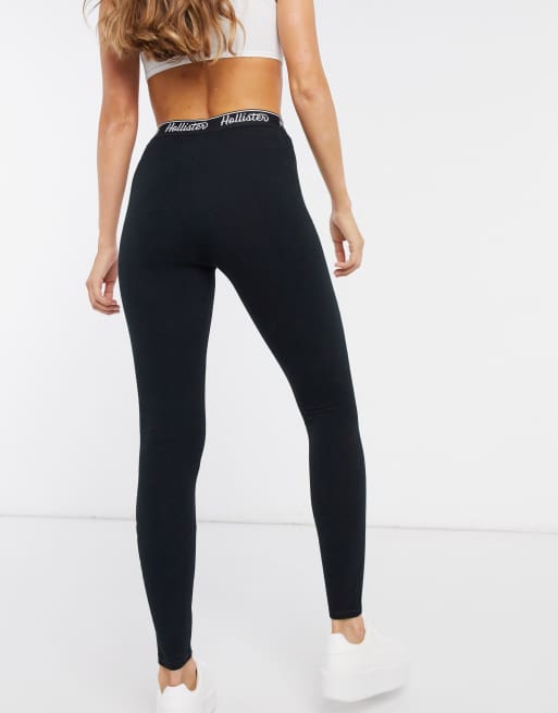 Hollister Leggings logo Noir ASOS