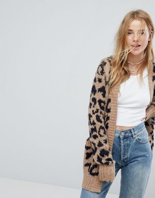 hollister leopard cardigan
